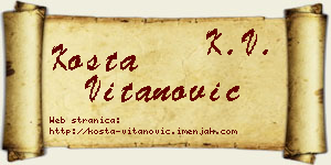 Kosta Vitanović vizit kartica